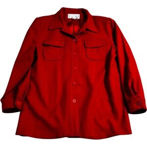 Fundamental Things Wool Jacket Womens 10 Red Excellent Vintage Made in USA